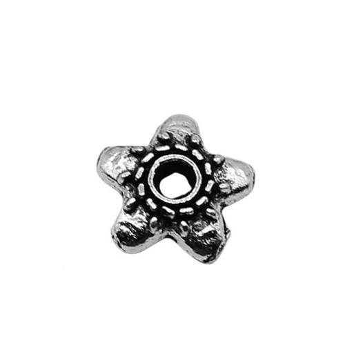 Zinc Alloy Bead Caps, Flower, antique silver color plated, DIY 