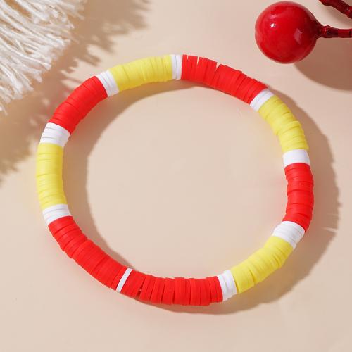 Fimo Armbänder, Polymer Ton, für Frau, farbenfroh, Länge:17.5 cm, verkauft von PC