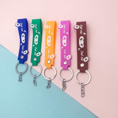 Plastic Key Chain, PVC Plastic, with Zinc Alloy, plated, fashion jewelry 