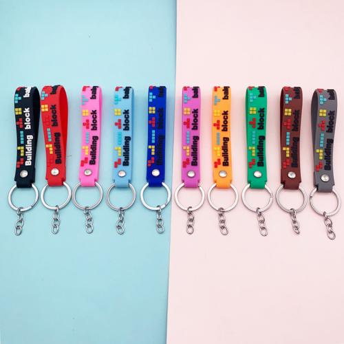 Plastic Key Chain, PVC Plastic, with Zinc Alloy, plated, fashion jewelry 