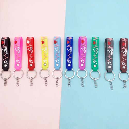 Plastic Key Chain, PVC Plastic, with Zinc Alloy, plated, fashion jewelry 