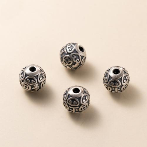 Sterling Silver Spacer Beads, 925 Sterling Silver, Round, vintage & DIY, 10mm Approx 2.8mm 