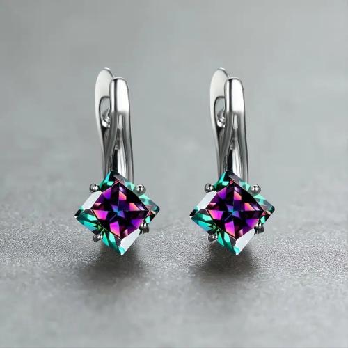 Cubic Zircon Brass Earring, fashion jewelry & micro pave cubic zirconia & for woman 