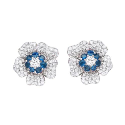 Cubic Zirconia Micro Pave Brass Earring, Flower, fashion jewelry & micro pave cubic zirconia & for woman 14mm 