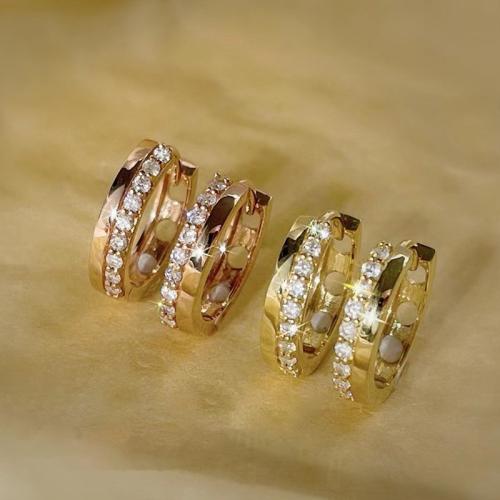 Cubic Zirconia Micro Pave Brass Earring, fashion jewelry & micro pave cubic zirconia & for woman 