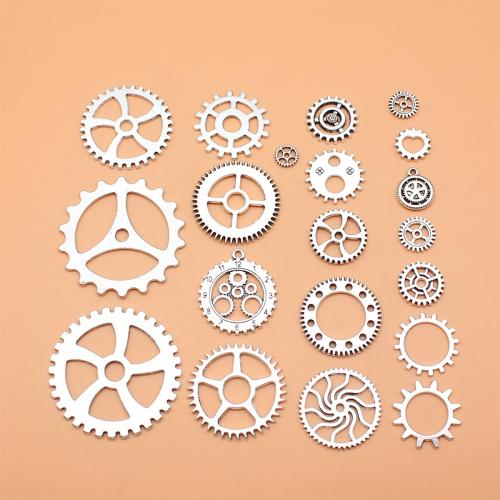 Zinc Alloy Jewelry Pendants, Gear Wheel, antique silver color plated, DIY 