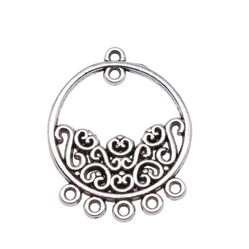 Zinc Alloy Charm Connector, antique silver color plated, DIY & 2/5 loop 