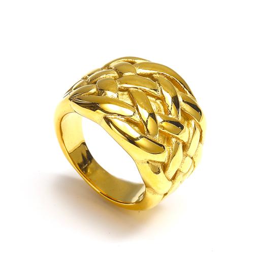 Edelstahl Fingerring, 304 Edelstahl, Vakuum-Ionen-Beschichtung, Modeschmuck & verschiedene Größen vorhanden & für Frau, goldfarben, verkauft von PC