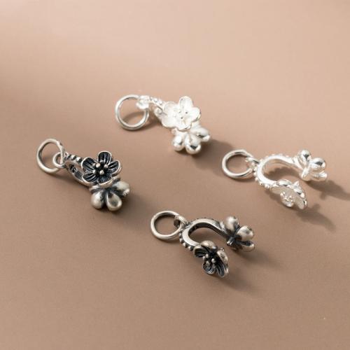 clip de pince en argent fin, argent sterling 925, fleur, Vintage & DIY, plus de couleurs à choisir Vendu par PC[