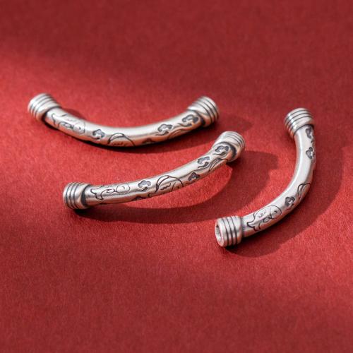 Argent sterling 925 perles tube incurvé, Vintage & DIY Environ 3.2mm, Vendu par PC