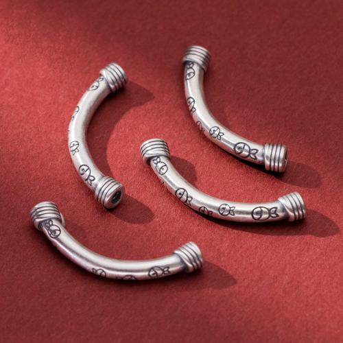 argent sterling 925 perles tube incurvé, Vintage & DIY Environ 3.2mm, Vendu par PC