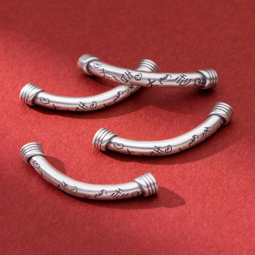 argent sterling 925 perles tube incurvé, Vintage & DIY Environ 3.2mm, Vendu par PC