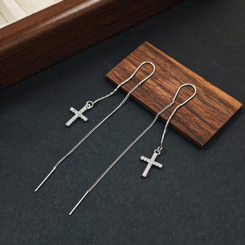 Zinc Alloy Drop Earring, fashion jewelry & for woman, silver color 