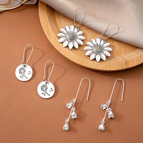 Zinc Alloy Drop Earring, fashion jewelry & for woman, silver color [