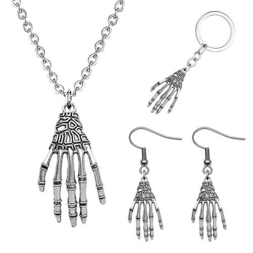 Zinc Alloy Jewelry Set, antique silver color plated, Halloween Design & fashion jewelry & for woman Approx 55 cm 