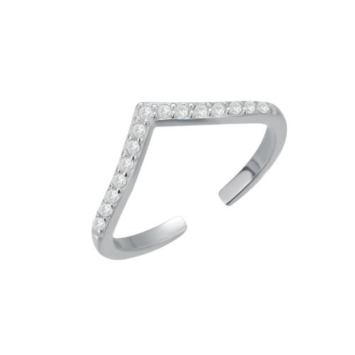 Argent sterling 925 Bague d'orteil, bijoux de mode & pavé de micro zircon & pour femme, Vendu par PC