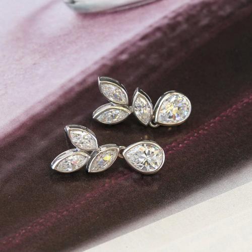 Cubic Zirconia Micro Pave Brass Earring, fashion jewelry & micro pave cubic zirconia & for woman 