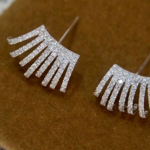 Cubic Zirconia Micro Pave Brass Earring, fashion jewelry & micro pave cubic zirconia & for woman 