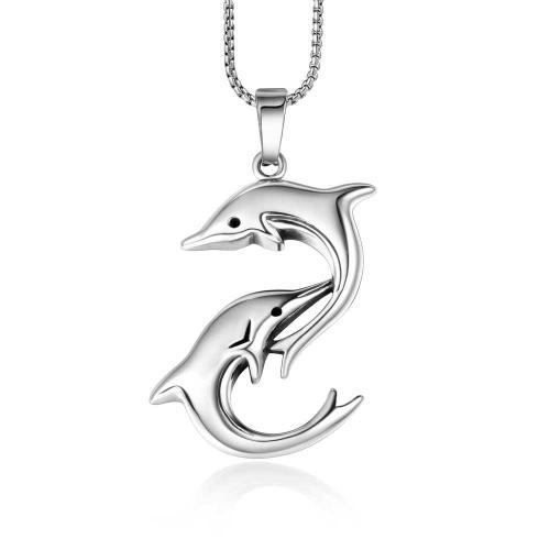 Stainless Steel Animal Pendants, 304 Stainless Steel, Dolphin, polished, fashion jewelry & Unisex [