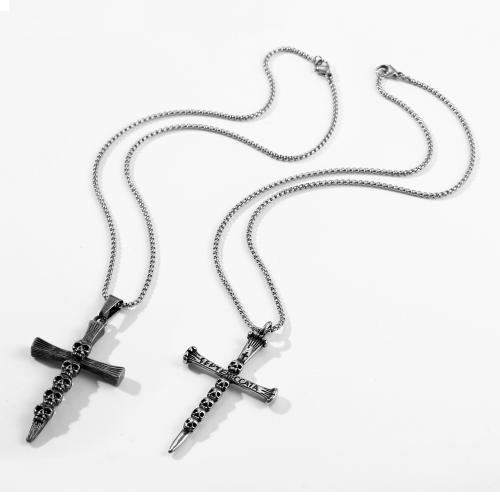 Stainless Steel Cross Pendants, 304 Stainless Steel, polished, fashion jewelry & Unisex 