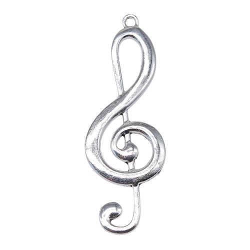 Zinc Alloy Jewelry Pendants, Music Note, antique silver color plated, DIY 