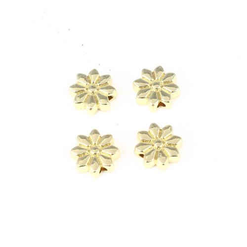 Brass Jewelry Beads, Flower, gold color plated, DIY [