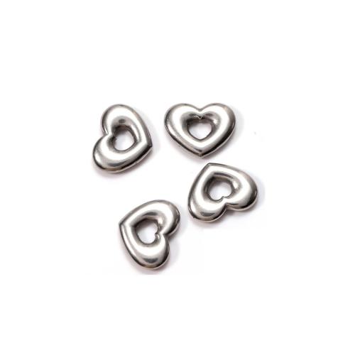 Stainless Steel Heart Pendants, 304 Stainless Steel, silver color plated, DIY Approx 0.44mm 