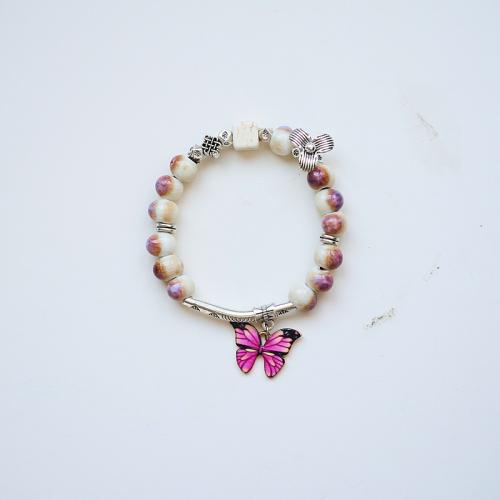 Porcelain Bracelet, with Zinc Alloy, handmade & for woman Approx 6-8 Inch 