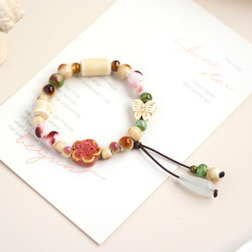 Porcelain Bracelet, with Zinc Alloy & for woman Approx 6-8 Inch 