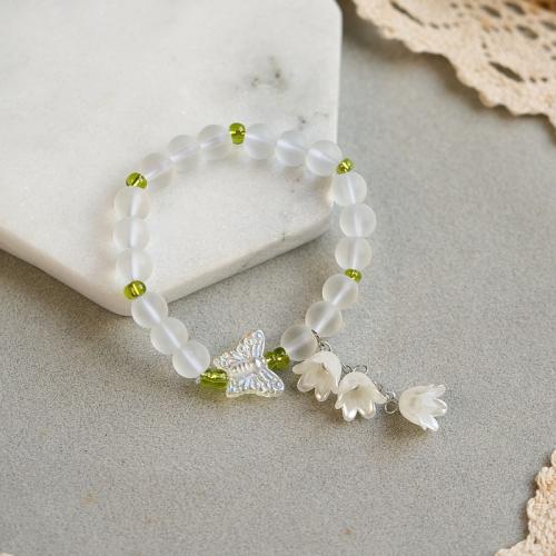 Crystal Bracelet, Flower, handmade, fashion jewelry & for woman Approx 6-8 Inch 