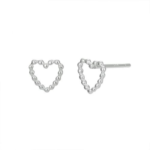 Sterling Silver Stud Earring, Argent sterling 925, coeur, bijoux de mode & pour femme Vendu par paire