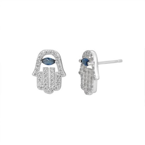 925 Sterling Silver Stud Earring, fashion jewelry & micro pave cubic zirconia & for woman 