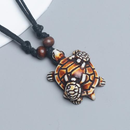 Collier acrylique, corde de cire, avec Acrylique, ovale, fait à la main, Réglable & bijoux de mode & pour homme, plus de couleurs à choisir Environ 40-80 cm, Vendu par PC