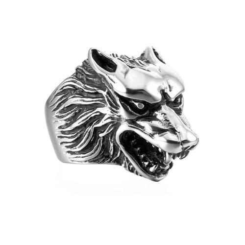 Zinc Alloy Finger Ring, Lion, silver color plated, Adjustable & fashion jewelry & for man, Inner Approx 18.8mm 