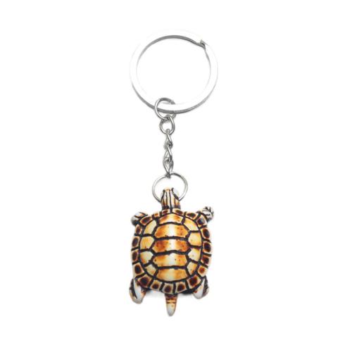 Resin Key Chain, Zinc Alloy, with Resin, Turtle, plated, Unisex 