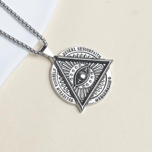 Zinc Alloy Necklace, silver color plated & fashion jewelry & for man Approx 60 cm 