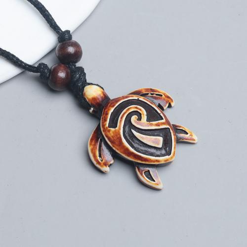 Collier acrylique, corde de cire, avec Acrylique, tortue, fait à la main, Réglable & bijoux de mode & pour homme, plus de couleurs à choisir Environ 40-80 cm, Vendu par PC