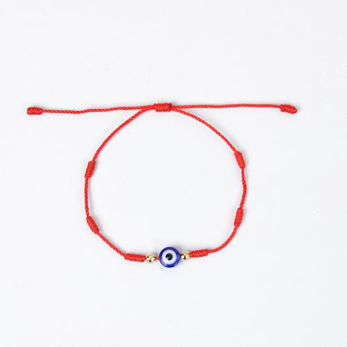 Evil Eye Jewelry Bracelet, Glass, with Wax Cord & Zinc Alloy, 2 pieces & Unisex cm 