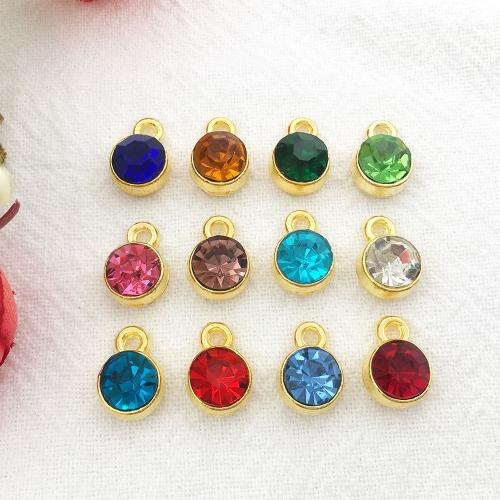 Zinc Alloy Rhinestone Pendants, DIY & with rhinestone 6mm 