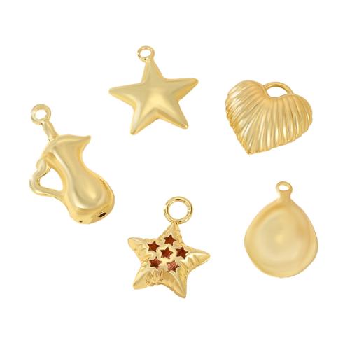 Brass Jewelry Pendants, real gold plated, DIY & enamel, golden 