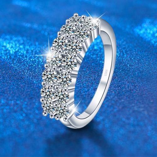 925 Sterling Silver Finger Ring, with Moissanite & for woman, US Ring 