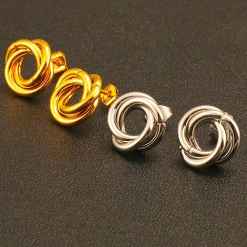 Boucles d'oreilles en acier titane, bijoux de mode & pour femme, plus de couleurs à choisir, 15mm, Vendu par paire