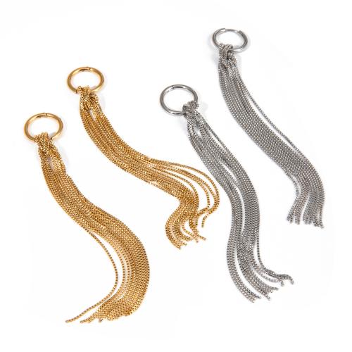 Fashion Fringe Earrings, 304 Edelstahl, plattiert, Modeschmuck & für Frau, keine, 97x15.8mm, verkauft von Paar