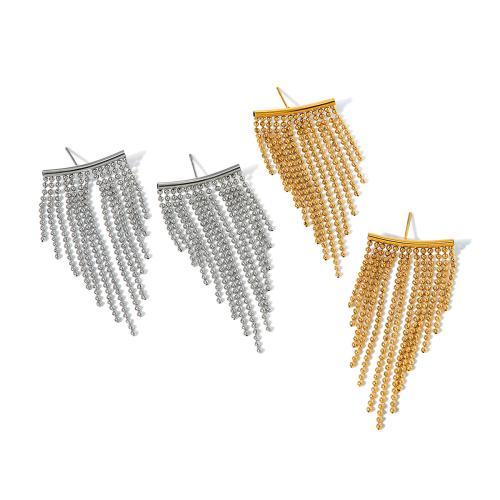 Fashion Fringe Earrings, 304 Edelstahl, plattiert, Modeschmuck & für Frau, keine, 57x23mm, verkauft von Paar