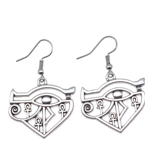 Zinc Alloy Drop Earring, silver color plated, for woman & hollow 