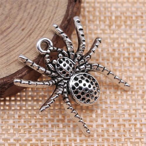 Zinc Alloy Animal Pendants, Spider, antique silver color plated, DIY 