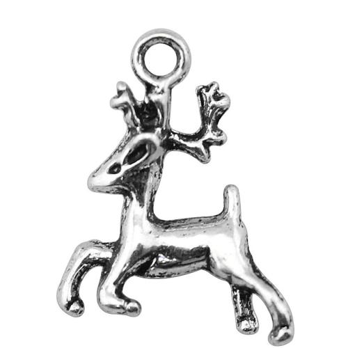 Zinc Alloy Animal Pendants, Deer, antique silver color plated, DIY 