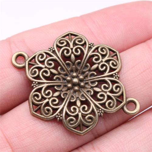 Zinc Alloy Charm Connector, Flower, plated, DIY & 1/1 loop 