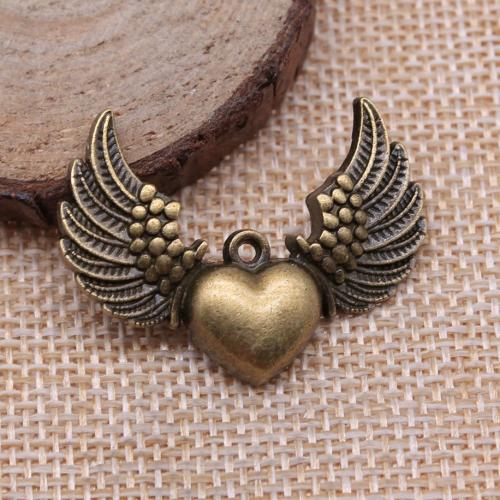 Pendentifs coeur en alliage de zinc, Plaqué de couleur de bronze antique, DIY Vendu par PC