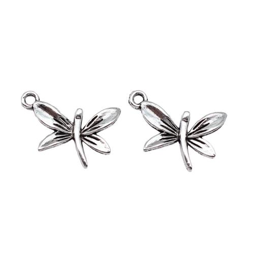 Zinc Alloy Animal Pendants, Dragonfly, antique silver color plated, DIY 